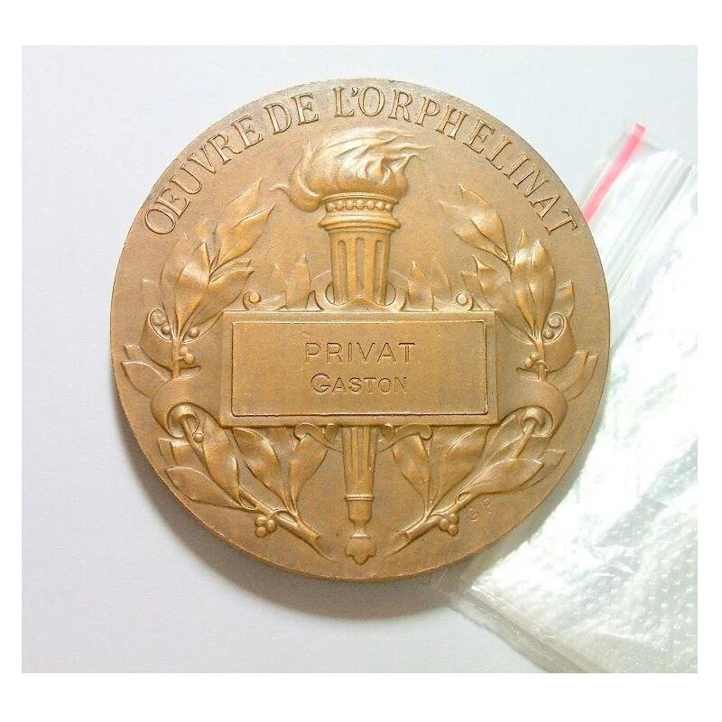 法国1900年前后 名将福煦元帅高浮雕精制大铜章 50MM