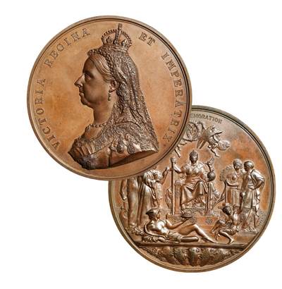 中新泰星2025年秋拍 钱币纪念章专场 - 1887年英国维多利亚女王登基50周年纪念大铜章