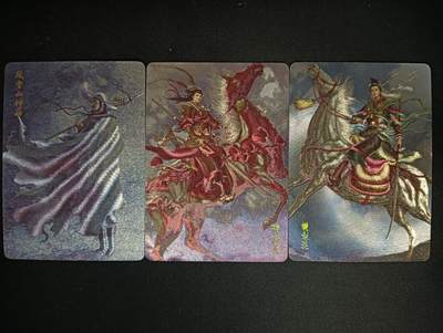 花开卡拍第47期（11月16号周日截拍，品控勿拍!!!拍品不寄存，运费5元，自制卡难免瑕疵，可能存在轻微撞角爆边等出厂瑕疵，品控介意勿拍！） - 燎原 林冲、穆桂英、樊梨花 粗闪3张