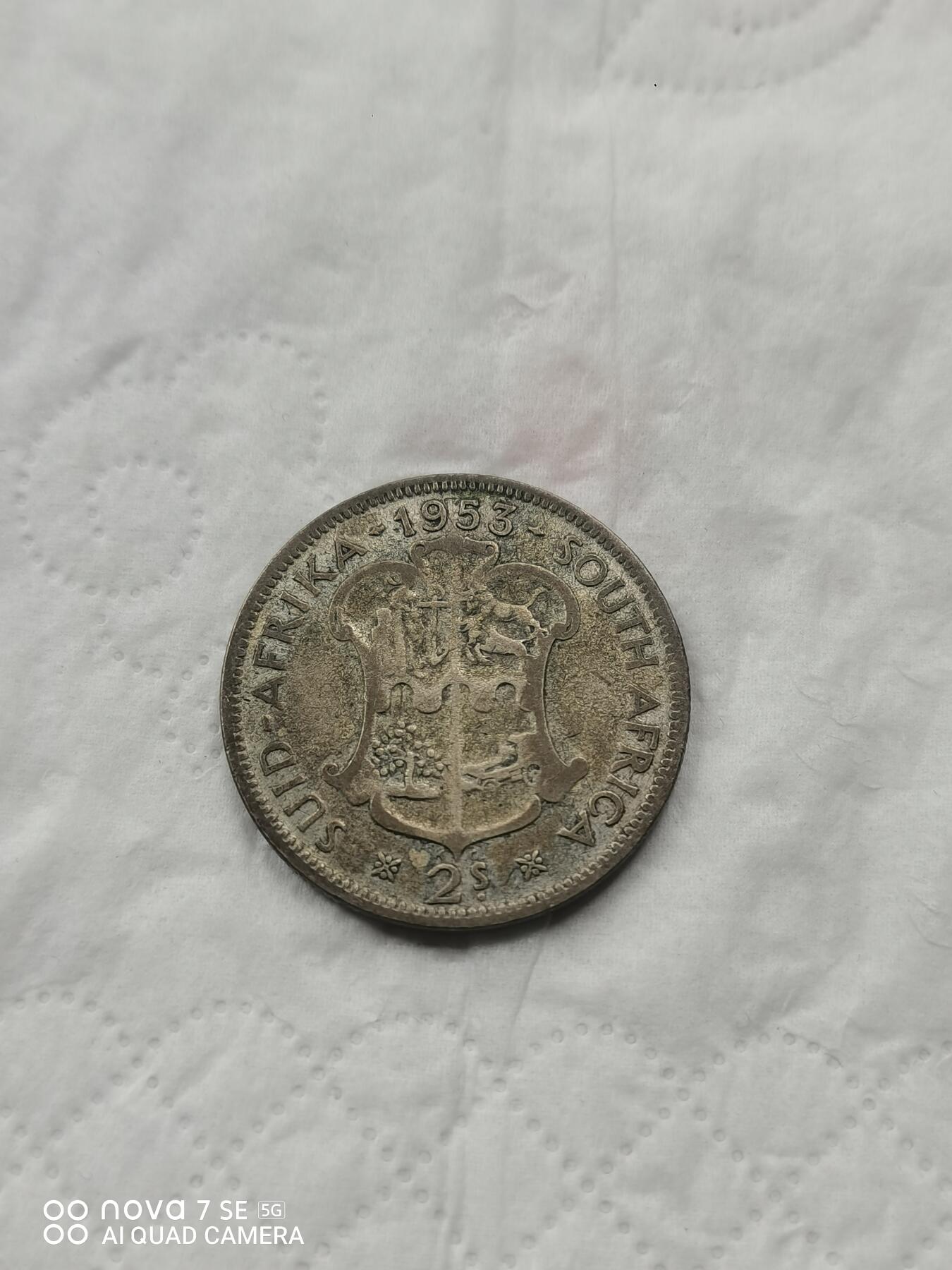 外国银币 53年南非2先令银币