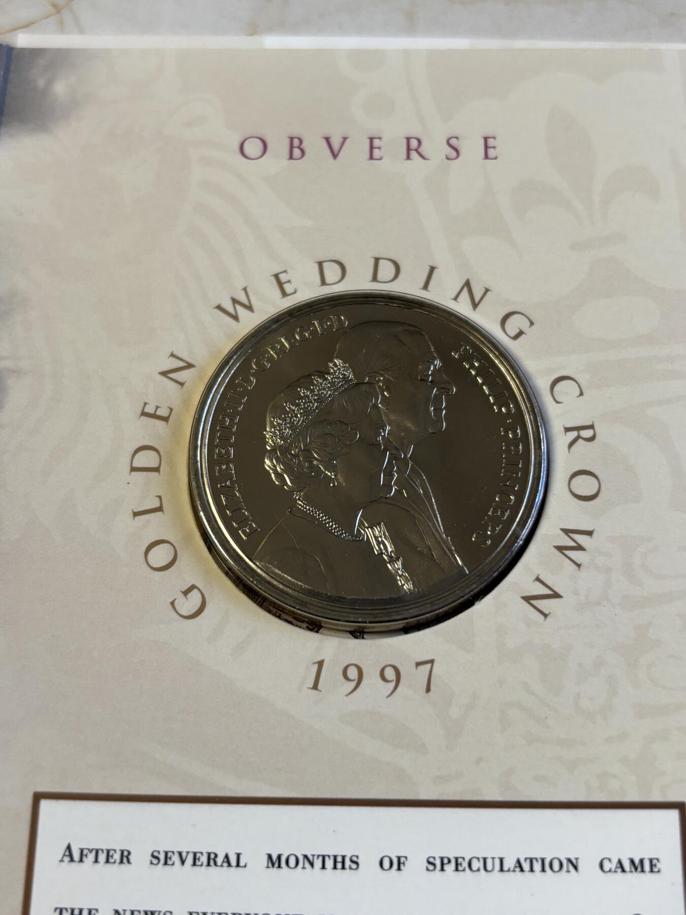 第181期拍卖 英国1997年女王金婚5镑克朗型纪念币册装