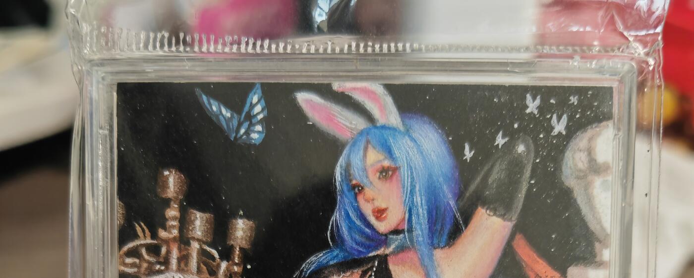 阳大大卡牌拍卖第82期（持续收拍品，周五晚上九点截拍，进群福利早知道） 【手绘卡】知名画师 猫吃兔子 兔女郎