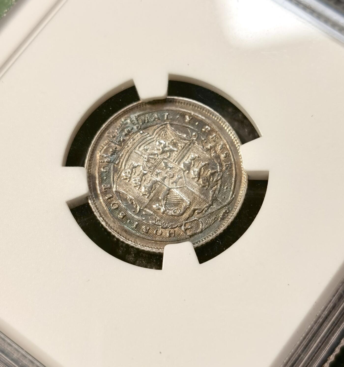 甄臻铺-世界币章拍卖（第39期）送拍享返佣金等优惠多多 NGC-UNCD 1820 乔三牛头6便士银币 麦稀奇没有记录 少见年份