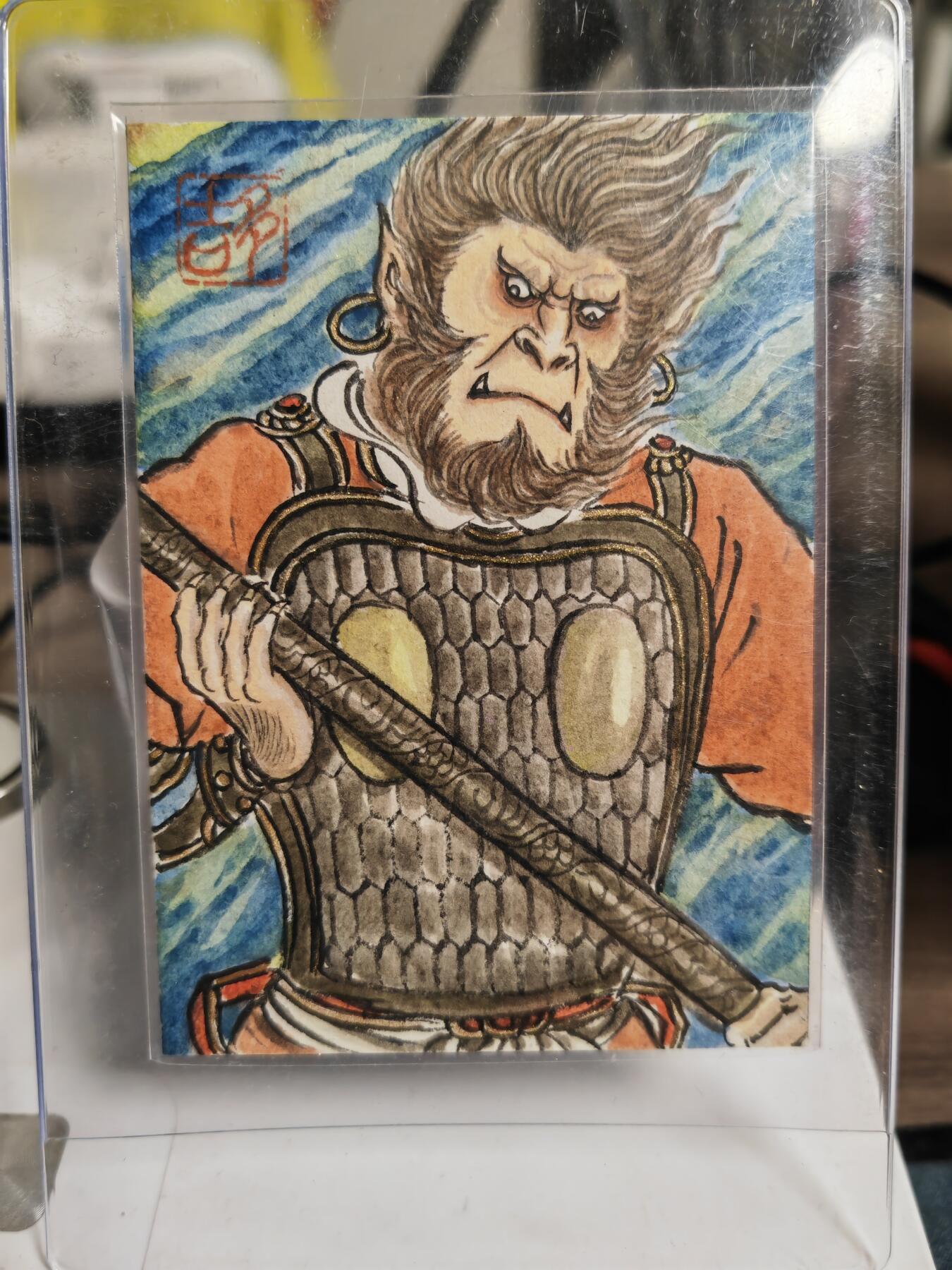 阳大大卡牌拍卖第82期（持续收拍品，周五晚上九点截拍，进群福利早知道） 【手绘卡】顶流画师 卢艺丰 通臂猿猴