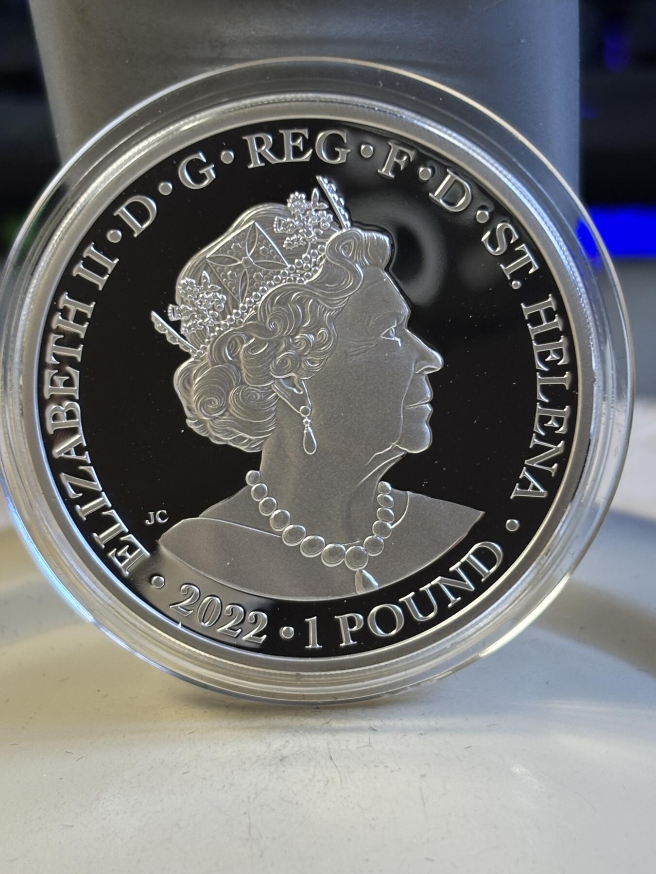 第181期拍卖 圣赫勒拿2022年希腊神话赫拉女神1盎司纪念银币，999银，发行1000枚