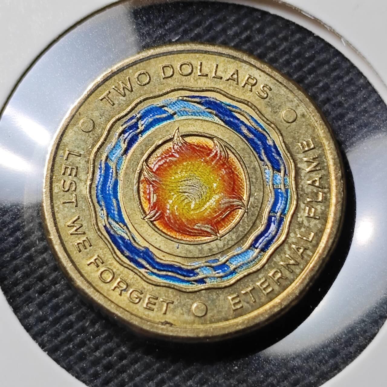 KK钱币收藏小铺  第369场  2月预留时间 周末发货  2018澳大利亚2元彩色纪念币 