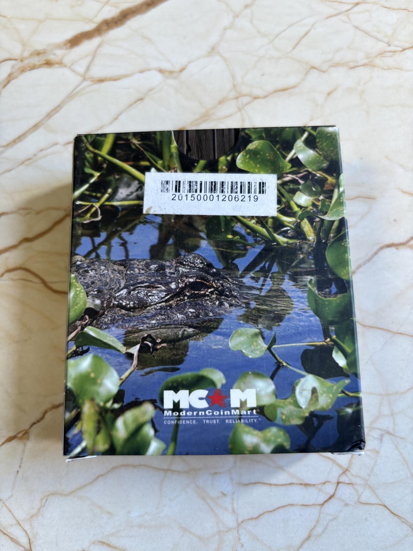 第181期拍卖 图瓦卢2014年动物鳄鱼1盎司纪念彩色纪念银币，999银，发行3500枚