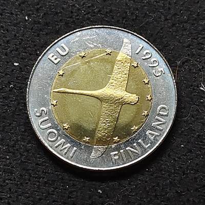 【全场包邮】纯粹捡漏拍476场（免费代拍第13场）调整中 - 芬兰1995年10马克加入欧盟双色纪念币