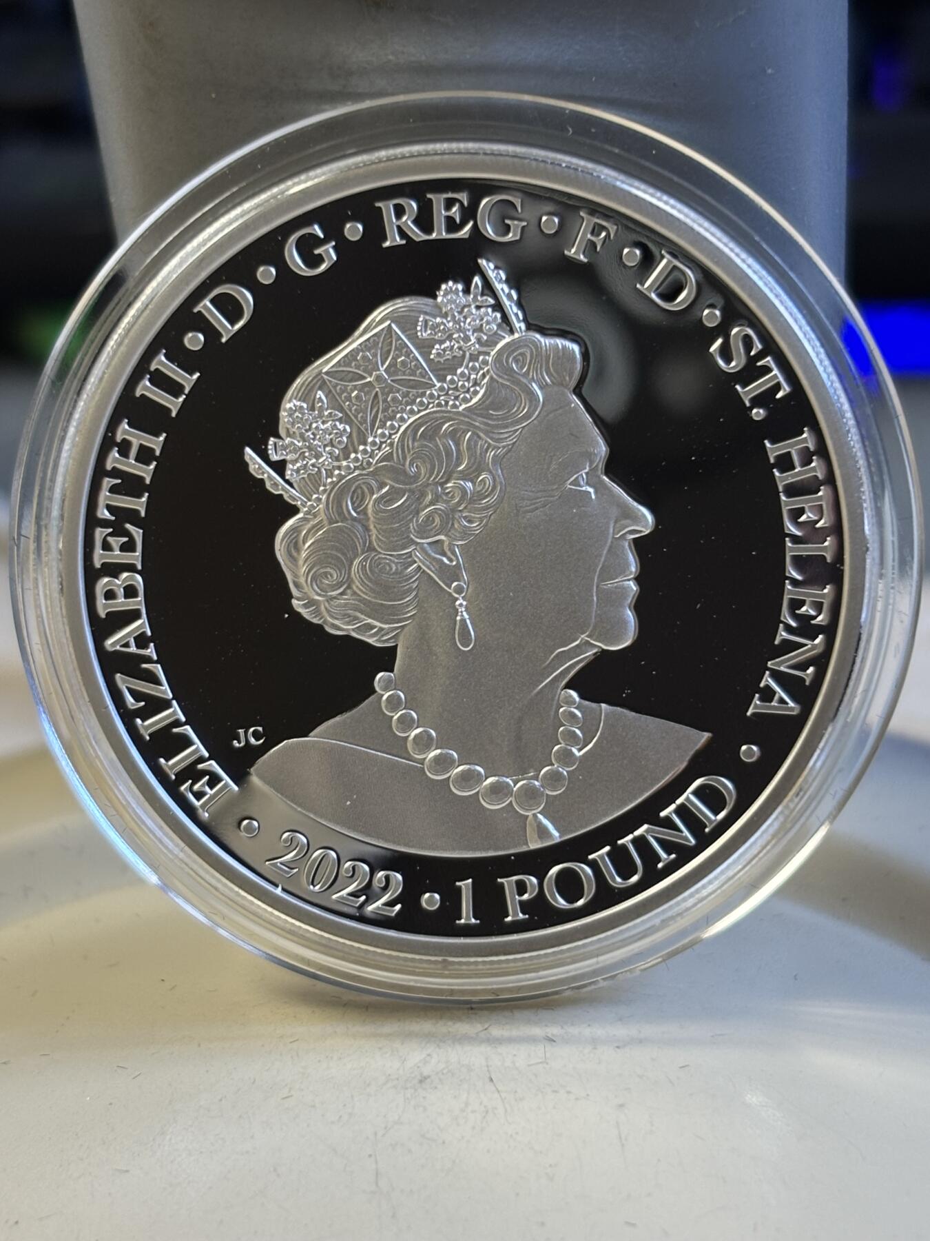 第181期拍卖 圣赫勒拿2022年希腊神话赫拉女神1盎司纪念银币，999银，发行1000枚