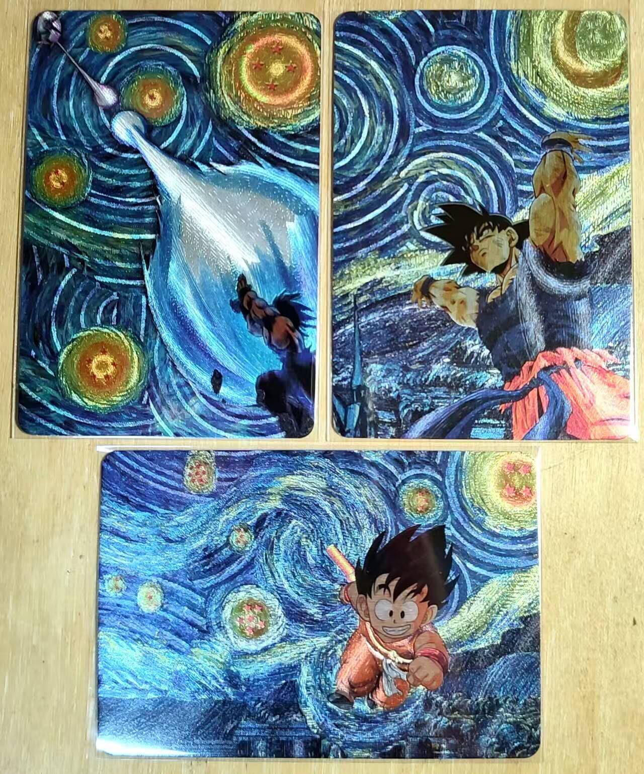 龙虎卡牌第六三场 （无佣金，周六结拍，欢迎送拍） 粗闪3张 龙珠卡牌 油画主题系列