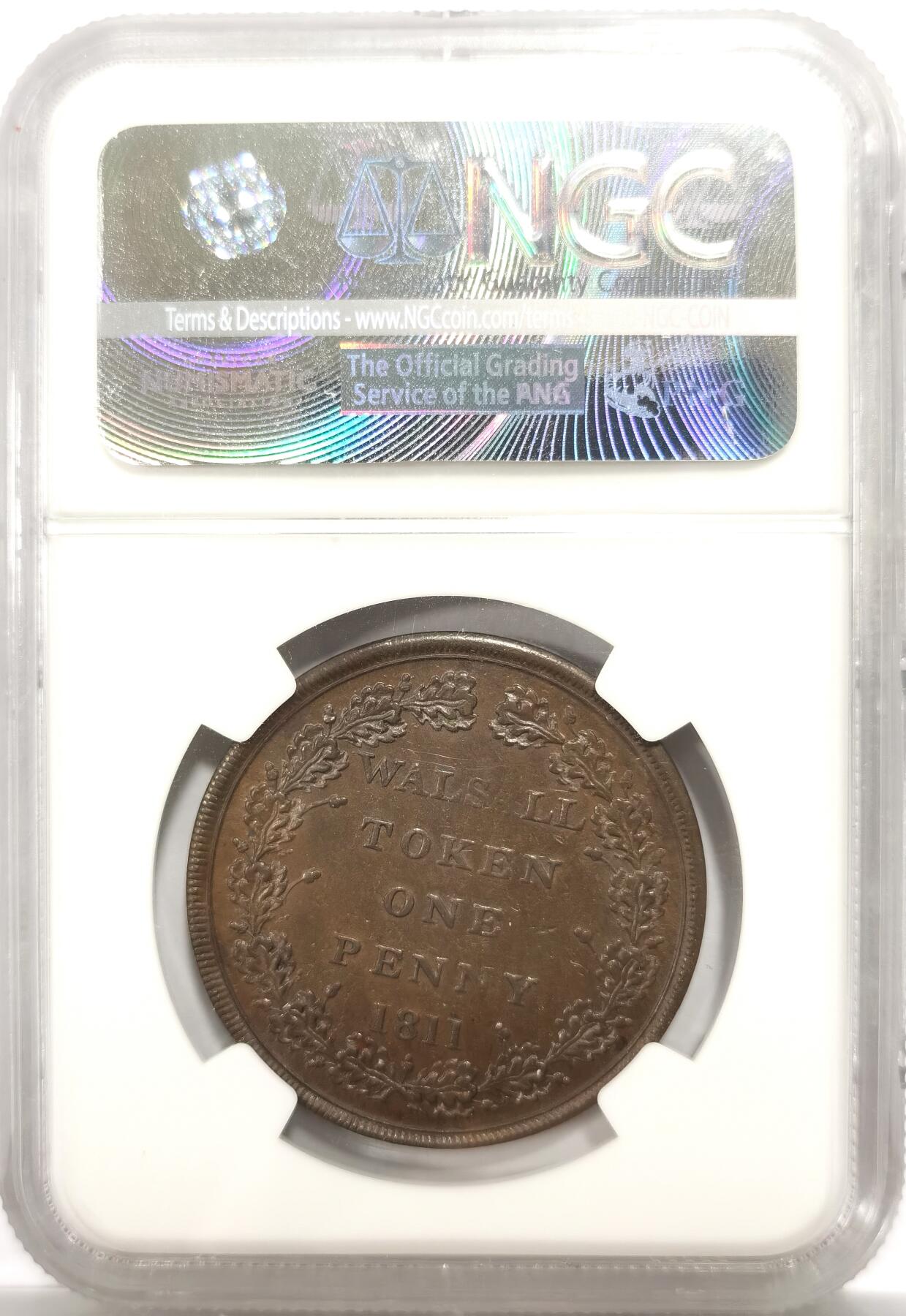 博洋堂世界钱币拍卖第146期（全场包邮） NGC AU58 英国1811年沃尔索尔1便士代用币TOKEN
