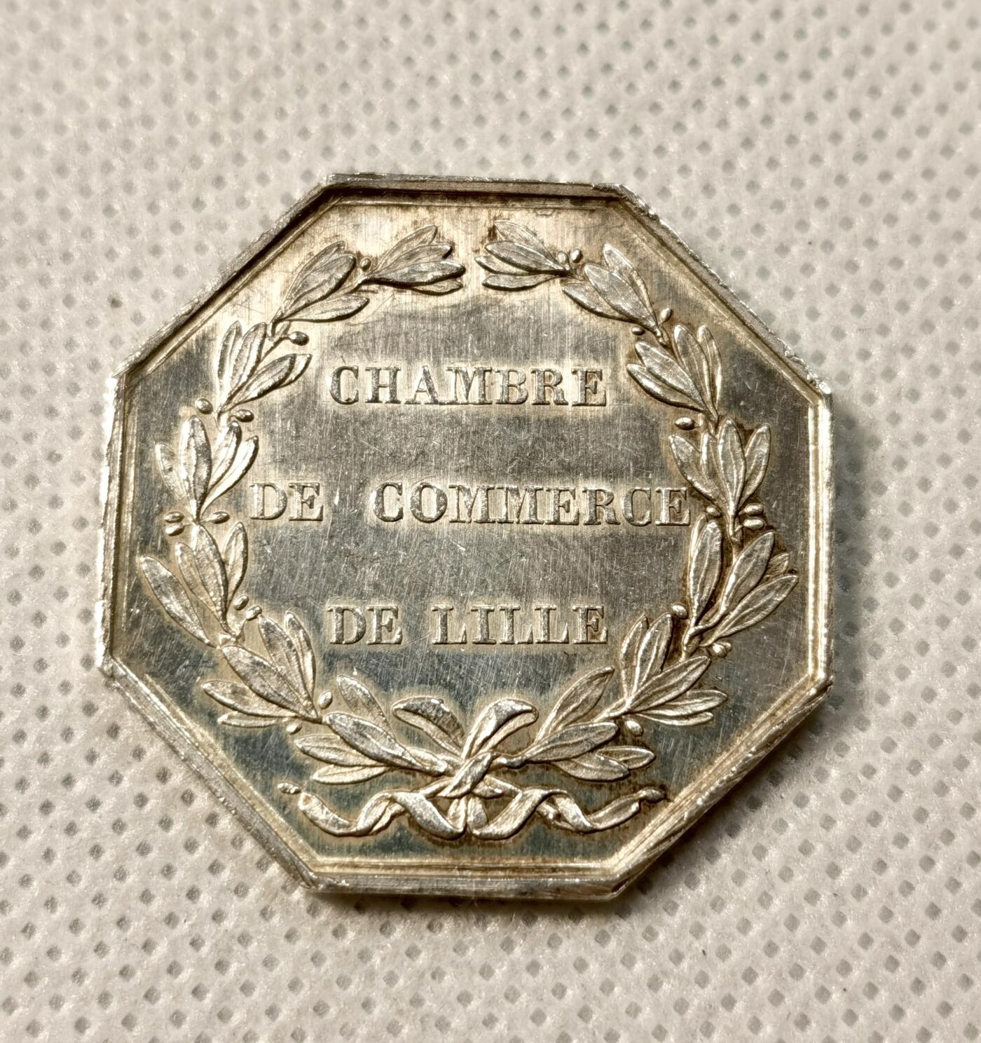 甄臻铺-世界币章拍卖（第39期）送拍享返佣金等优惠多多 法国1860-1879年拿破仑三世银章 13.4克 950银 蜜蜂标