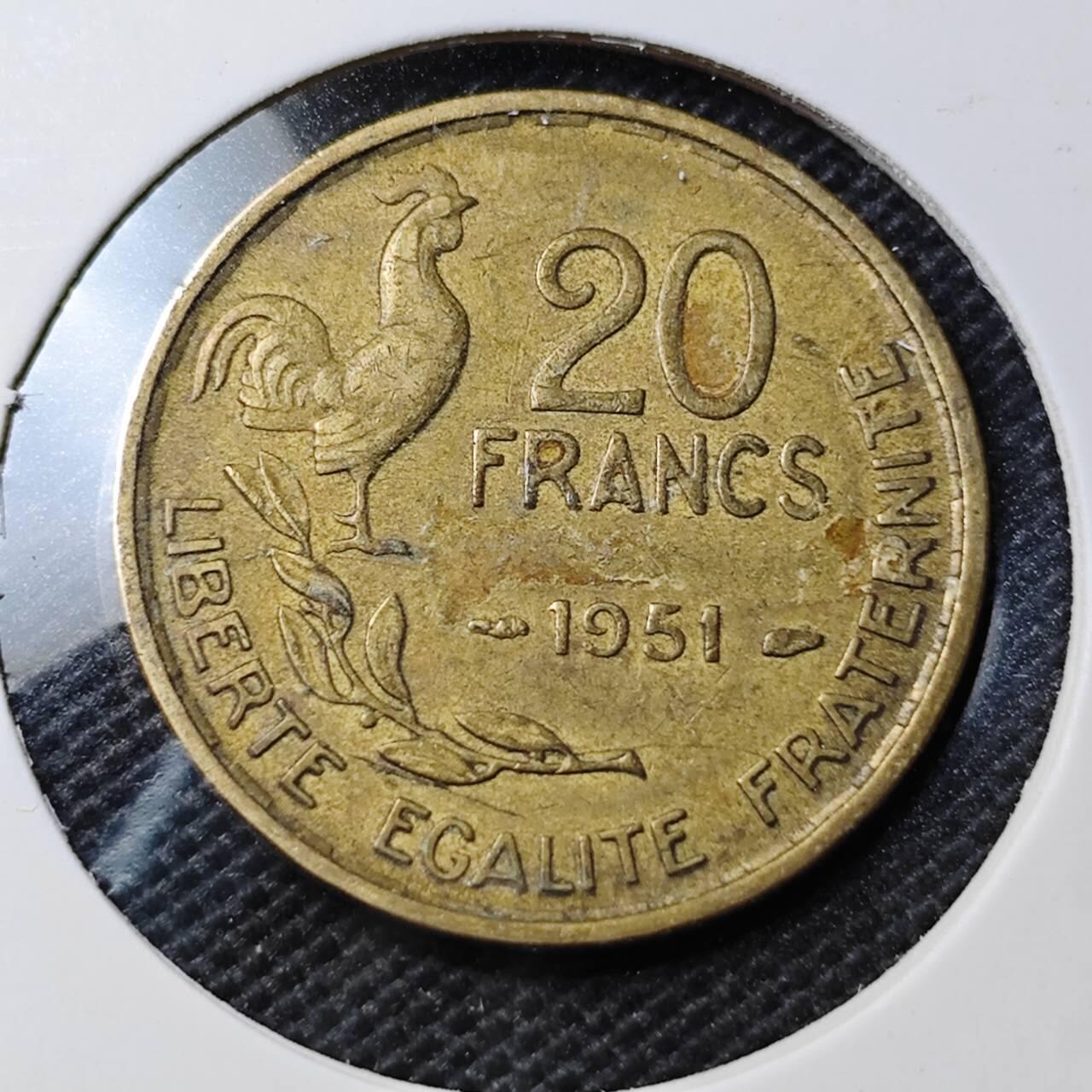 KK钱币收藏小铺  第369场  2月预留时间 周末发货  法国20法郎