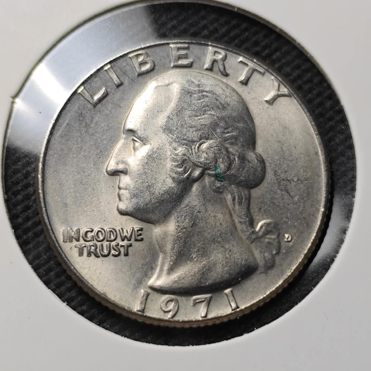 KK钱币收藏小铺  第369场  2月预留时间 周末发货  1971美国25分 好品