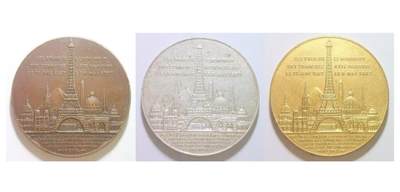 【艺术】3枚套 法国艺术大章1889年 埃菲尔铁塔落成 高浮雕精制大铜章+大镀银章+大镀金章 42MM 并与金字塔、巴黎圣母院、凯旋门等地标建筑高度对比 - 【艺术】3枚套 法国艺术大章1889年 埃菲尔铁塔落成 高浮雕精制大铜章+大镀银章+大镀金章 42MM 并与金字塔、巴黎圣母院、凯旋门等地标建筑高度对比