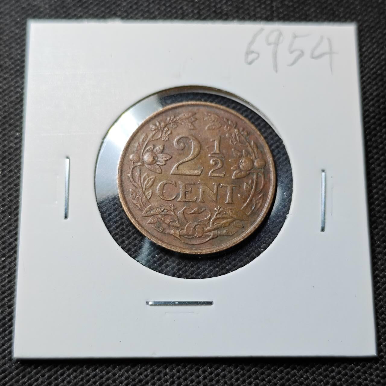 KK钱币收藏小铺  第369场  2月预留时间 周末发货  荷属安地列斯2.5分铜币