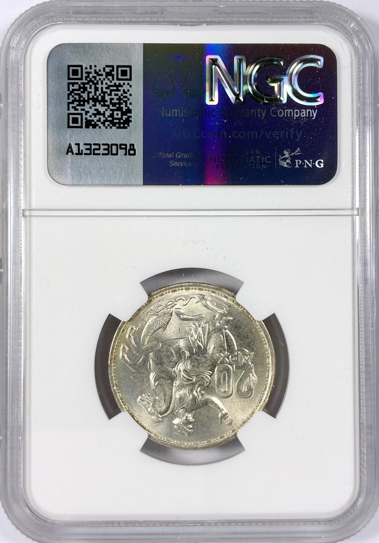 【雨安】【世界币章114期】2025-11-15 周六 19:30 保真 8秒倒数自动落锤 高效拍卖 [评级欧洲] Greece 希腊 20德拉克马 1960年 NGC-MS65