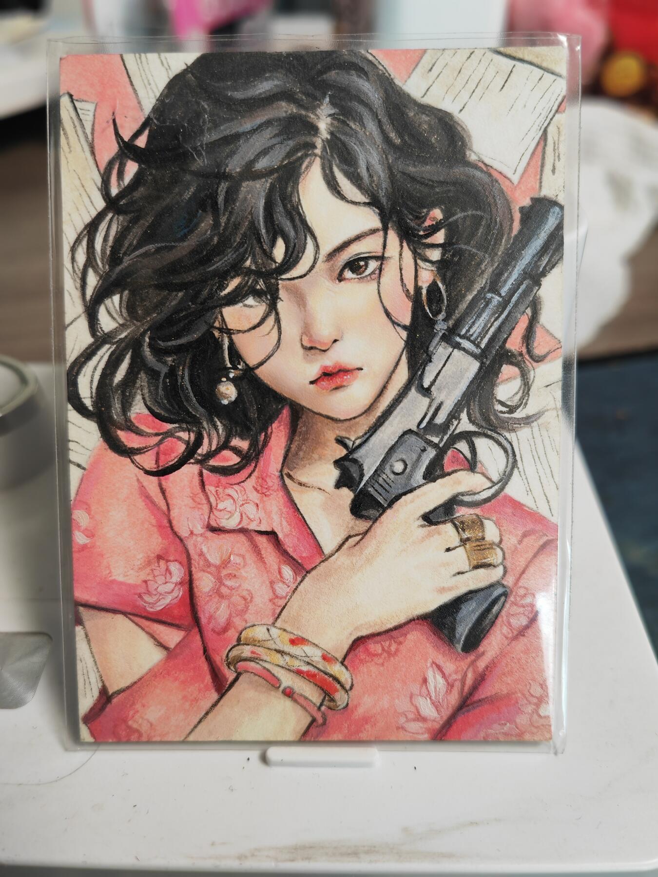 阳大大卡牌拍卖第82期（持续收拍品，周五晚上九点截拍，进群福利早知道） 【手绘卡】知名画师 梦里 女间谍