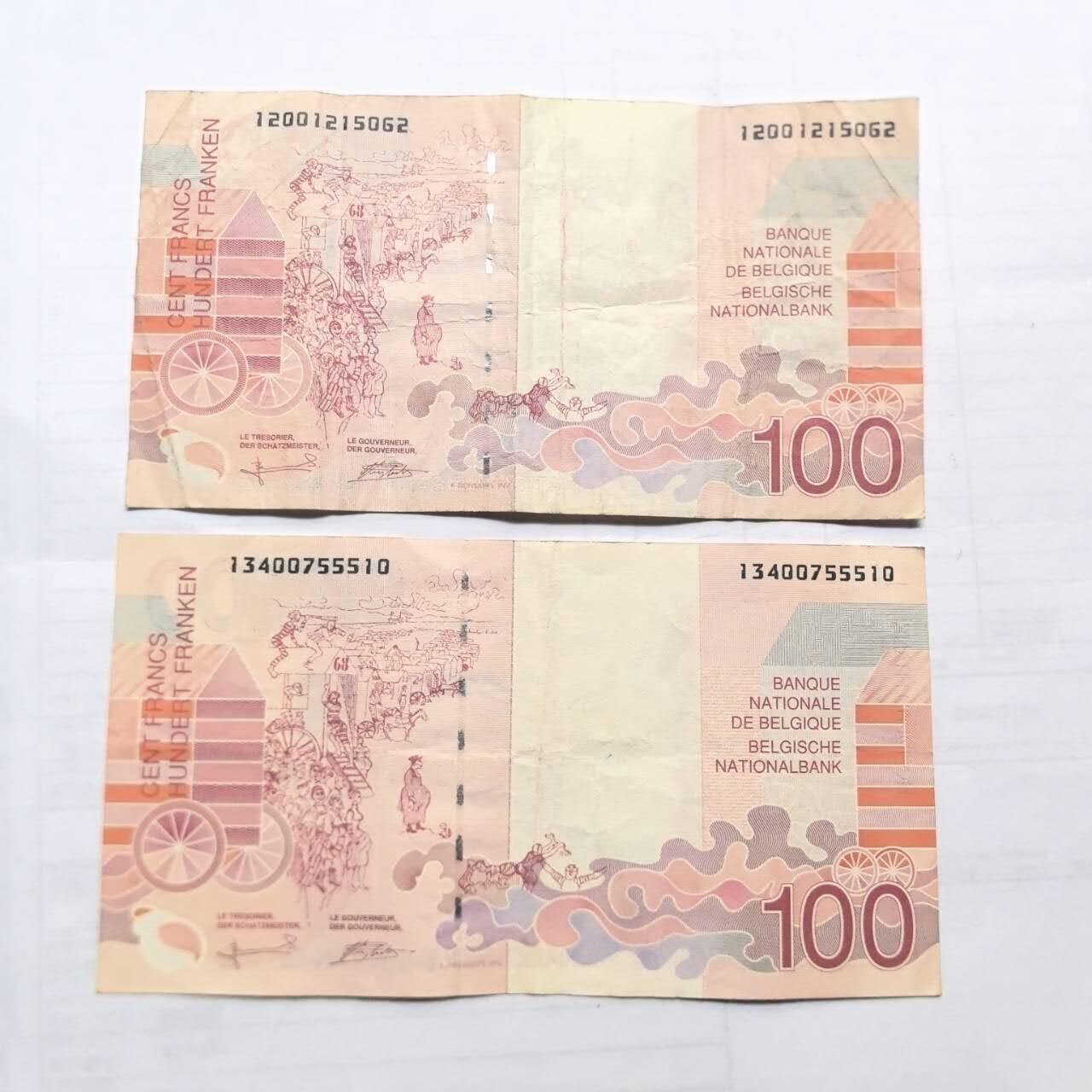 各国外币第99期 品种好部分全新 比利时100法郎2张