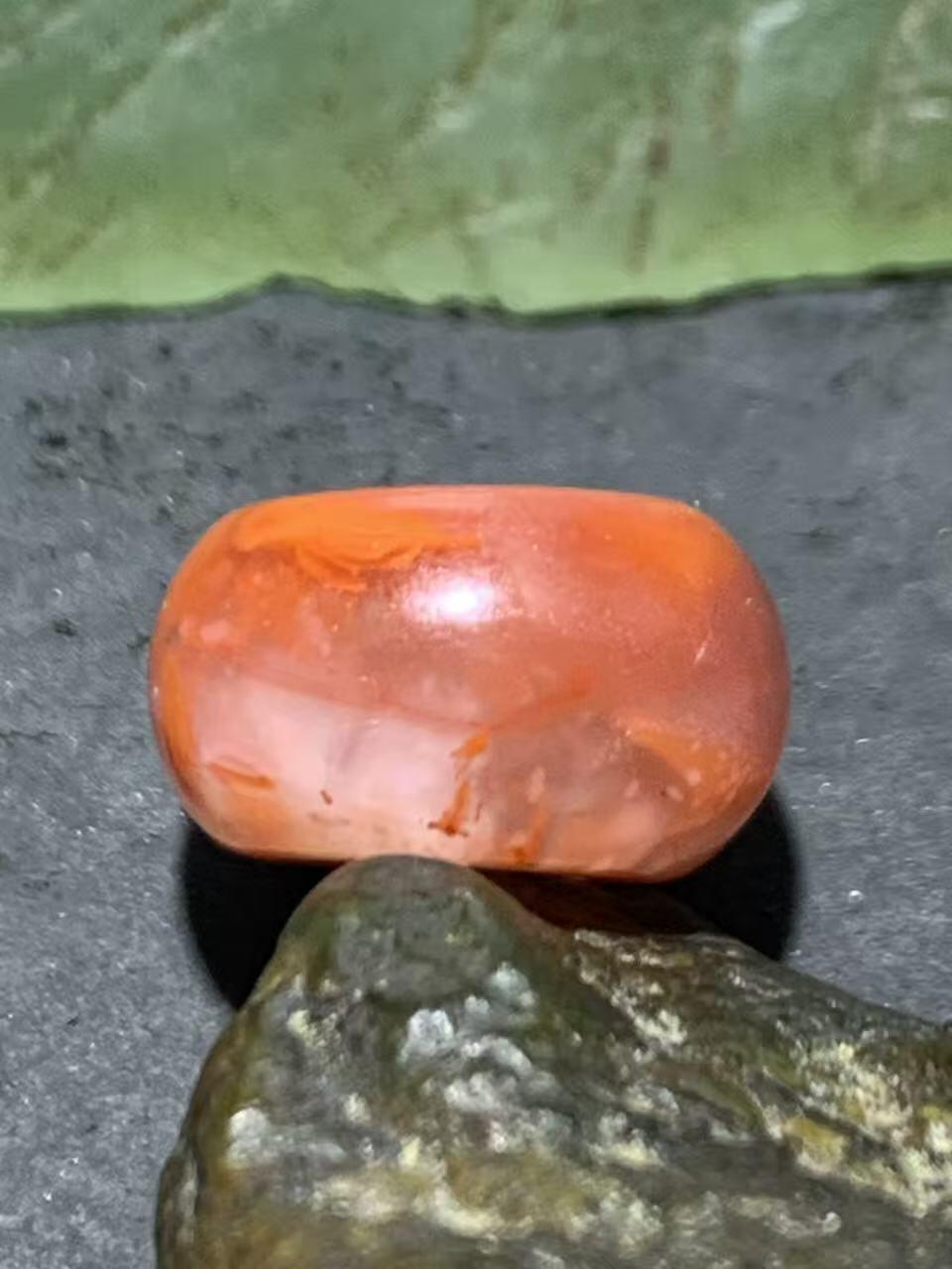 精美川料南红玛瑙冰飘柿子红小平安扣一个