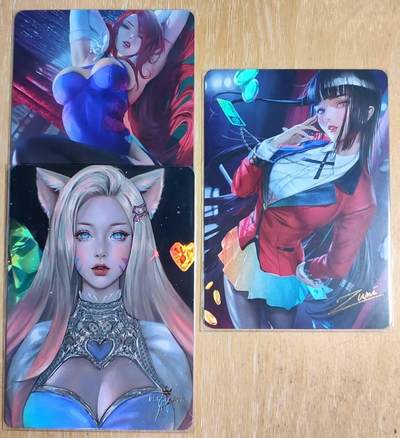 龙虎卡牌第六三场 （无佣金，周六结拍，欢迎送拍） - 彩闪3张 燎原卡牌 ACG美女