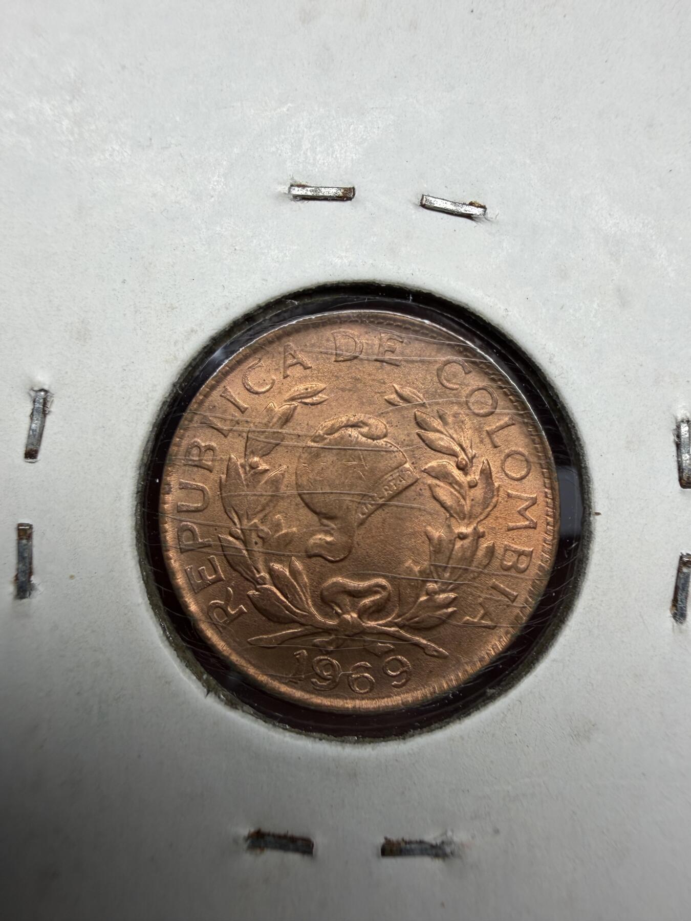 2025年集古藏今外币拍卖第十期-第6场—（总第286拍），可以寄存60天，满160元包邮。 1969年哥伦比亚一分