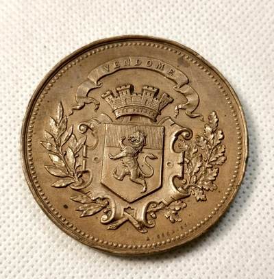 甄臻铺-世界币章拍卖（第39期）送拍享返佣金等优惠多多 - 法国  旺多姆混合射击协会大铜章  50.9mm  4.1mm  60g