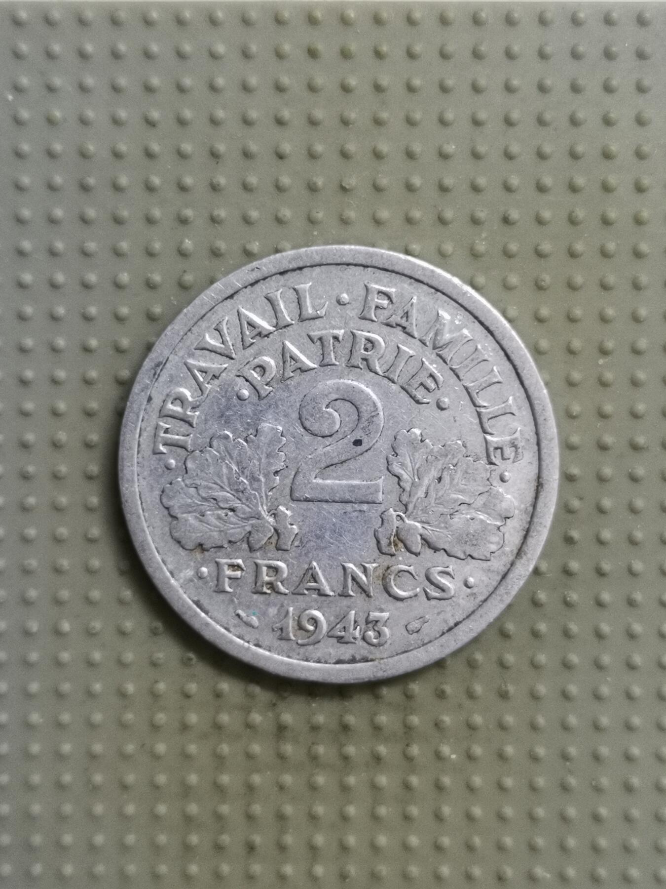 2025年第115场各国散币拍卖（总第115场） 维希法国1943年2法郎