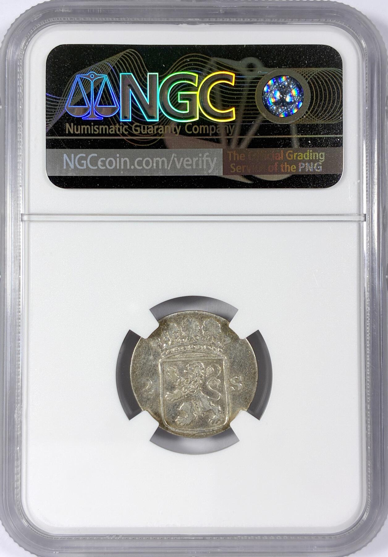 【雨安】【世界币章114期】2025-11-15 周六 19:30 保真 8秒倒数自动落锤 高效拍卖 [评级欧洲] Netherlands 荷兰 共和国 荷兰省 2Stuiver 1779年 NGC-XF