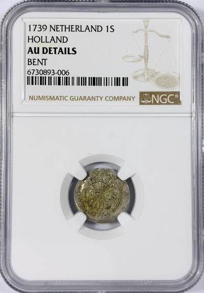 【雨安】【世界币章114期】2025-11-15 周六 19:30 保真 8秒倒数自动落锤 高效拍卖 - [评级欧洲] Netherlands 荷兰 共和国 荷兰省 1Stuiver 箭羽 1739年 NGC-AU