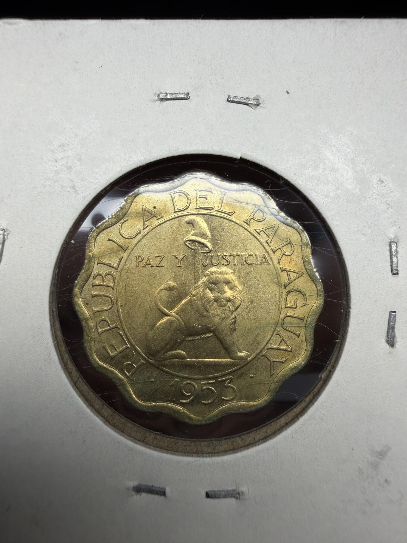 2025年集古藏今外币拍卖第十期-第6场—（总第286拍），可以寄存60天，满160元包邮。 1953年巴拉圭15分