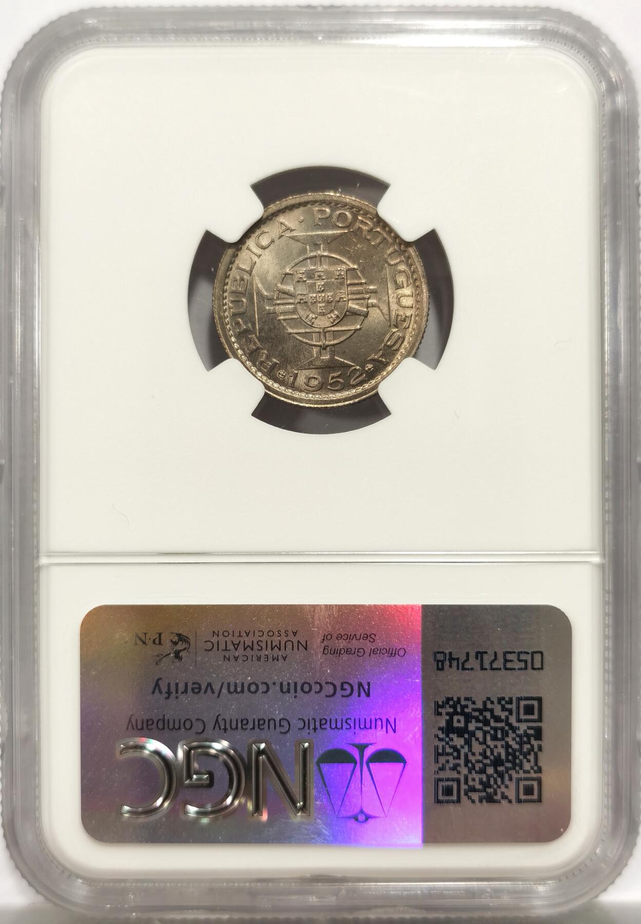 博洋堂世界钱币拍卖第147期（全场包邮） NGC MS66 葡属澳门1952年首版伍毫，麦稀奇所见最高分