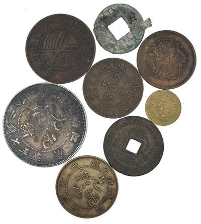 中新泰星2025年秋拍 钱币纪念章专场 - 民国各类铜板八枚一组