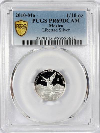 【雨安】【世界币章114期】2025-11-15 周六 19:30 保真 8秒倒数自动落锤 高效拍卖 - [评级现代] Mexico 墨西哥 投资银 自由女神 1/4盎司 2010年 PCGS-PR69DCAM