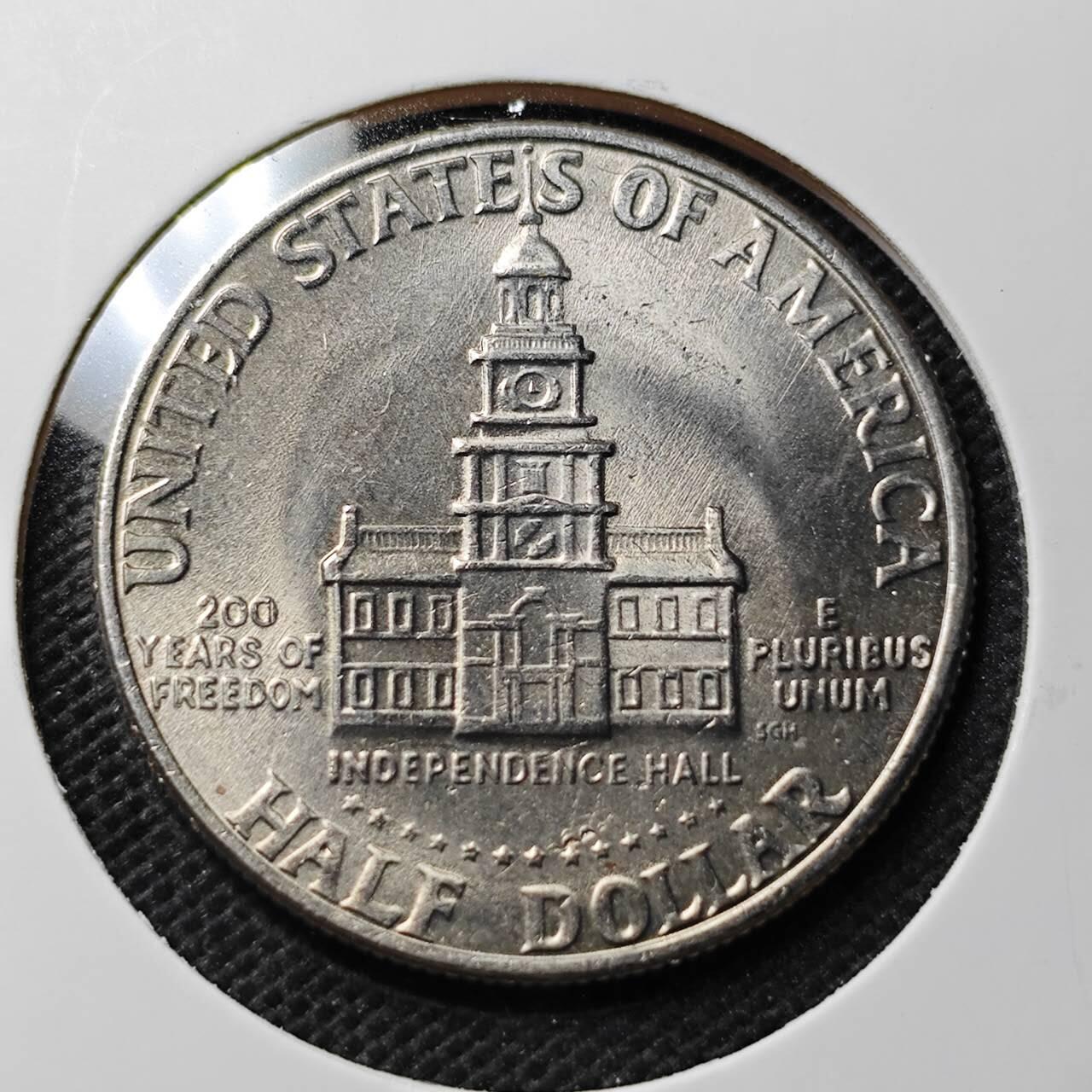 KK钱币收藏小铺  第369场  2月预留时间 周末发货  美国建国200周年纪念币 好品50分