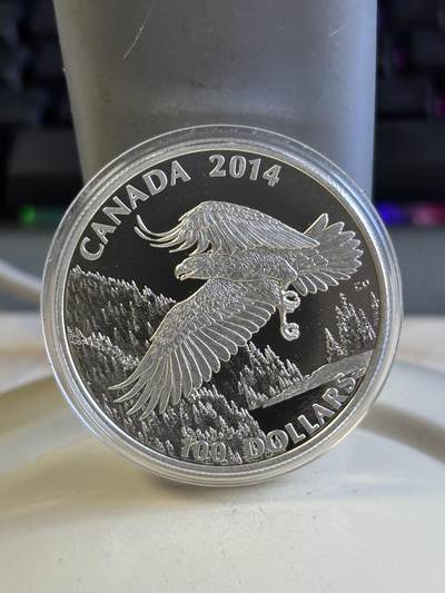 第181期拍卖 - 加拿大2014年100换100加元系列白头鹰1盎司银币，9999银，发行50000枚