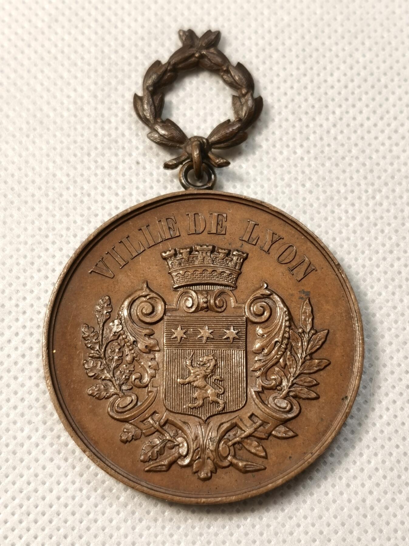 甄臻铺-世界币章拍卖（第39期）送拍享返佣金等优惠多多 法国 鲁昂射击协会奖章 铜 42.5mm  3.8mm  33.9g