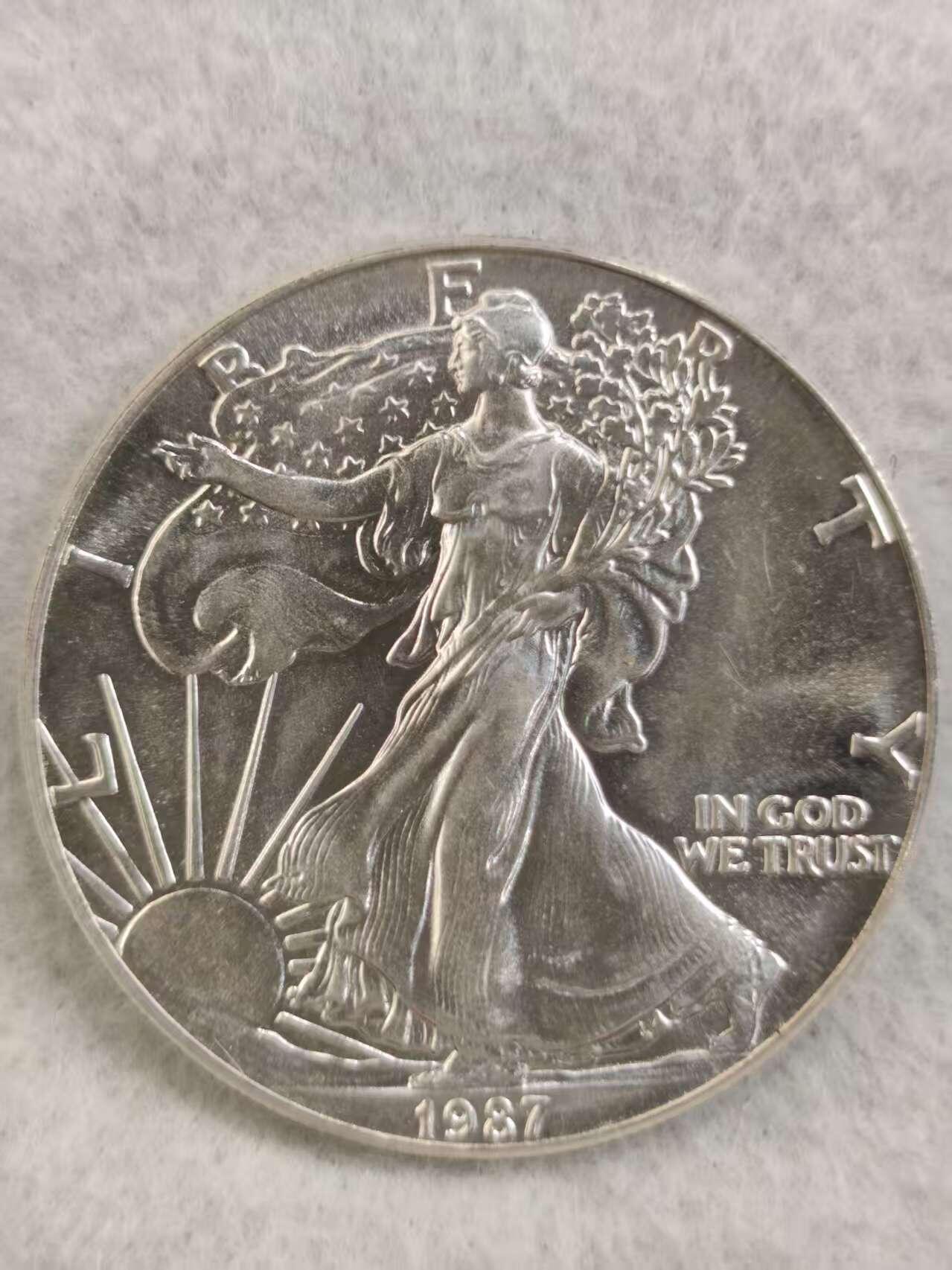 G&W世界散币，银币处理专场（第36场） 美国1987年行走女神1元  银币