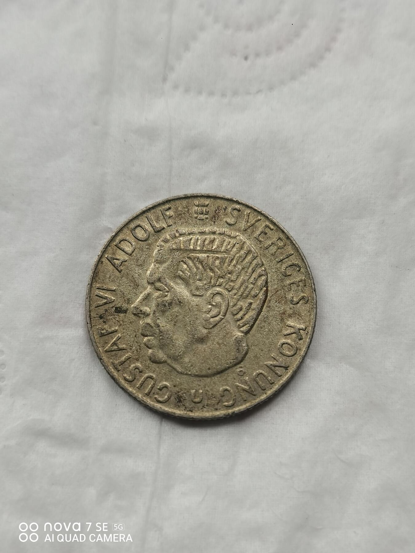 外国银币 66年瑞典1克郎银币