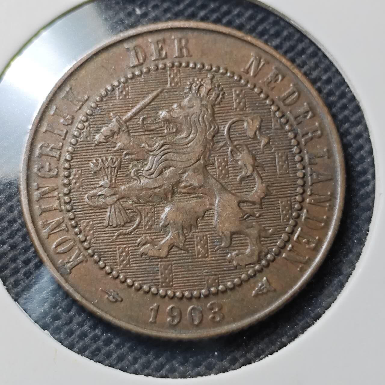 KK钱币收藏小铺  第369场  2月预留时间 周末发货  1903荷兰2.5分铜币