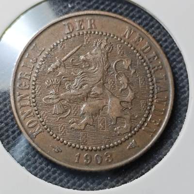 KK钱币收藏小铺  第369场  2月预留时间 周末发货 -  1903荷兰2.5分铜币