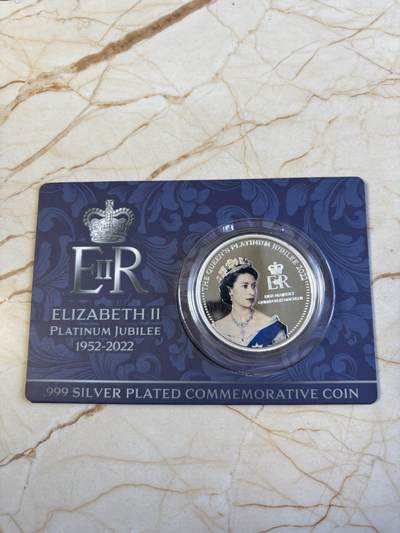 第181期拍卖 - 卡装萨摩亚2022年伊丽莎白二世登基70周年镀银彩色纪念币
