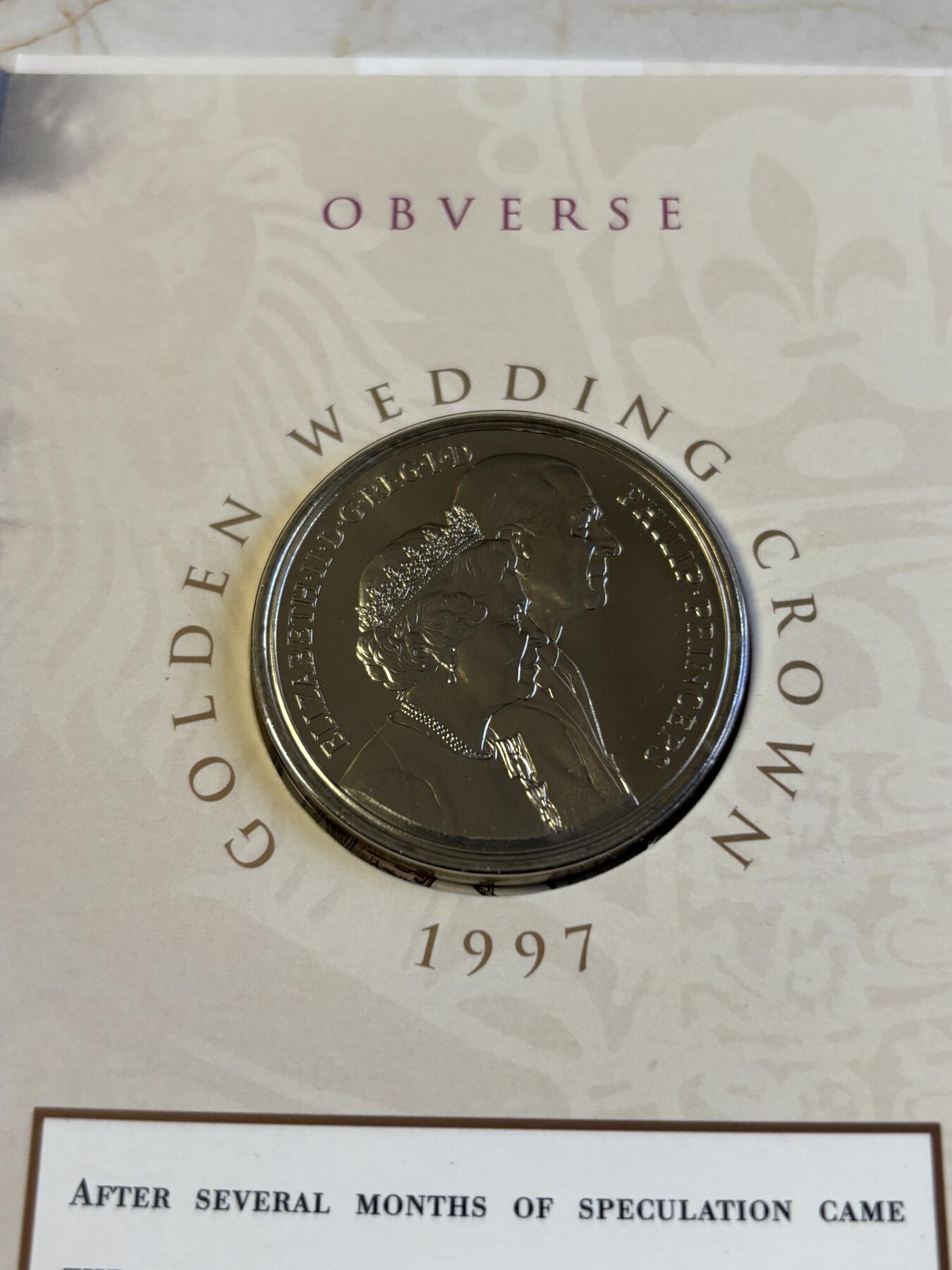 第181期拍卖 英国1997年女王金婚5镑克朗型纪念币册装