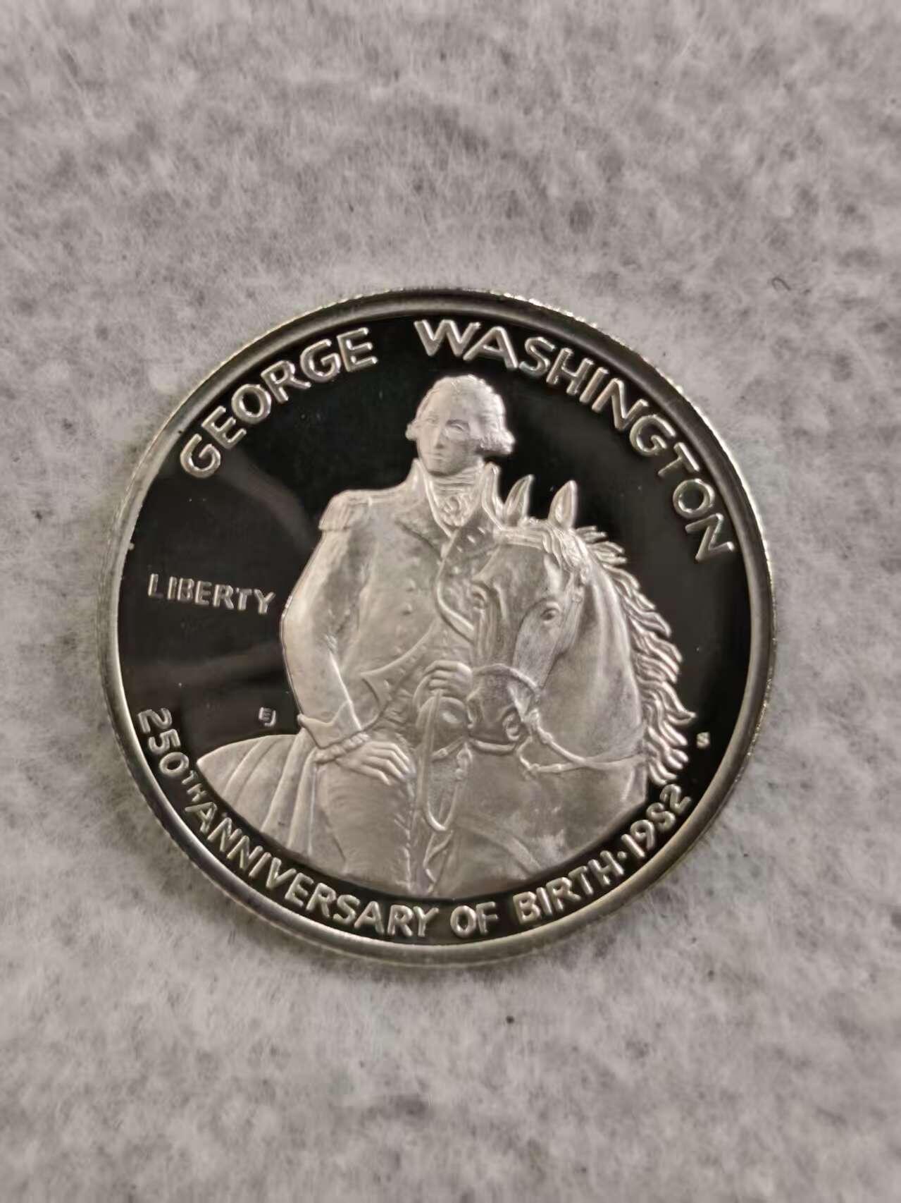 G&W世界散币，银币处理专场（第36场） 美国1982年50分 银币 美国第一任总统乔治 华盛顿诞辰250周年
