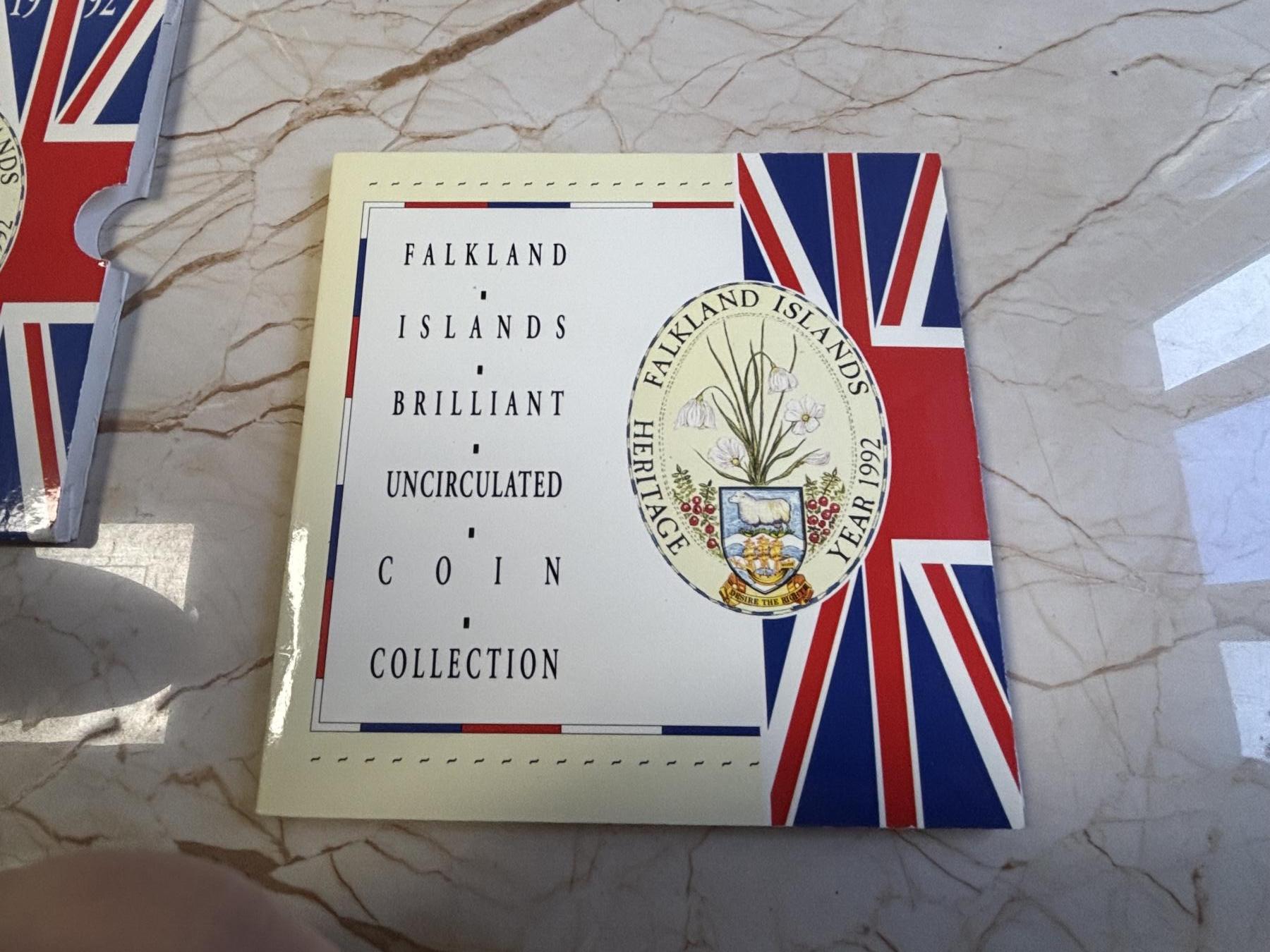 第181期拍卖 福克兰群岛 1992年 封装套币 全8枚 官方卡册装