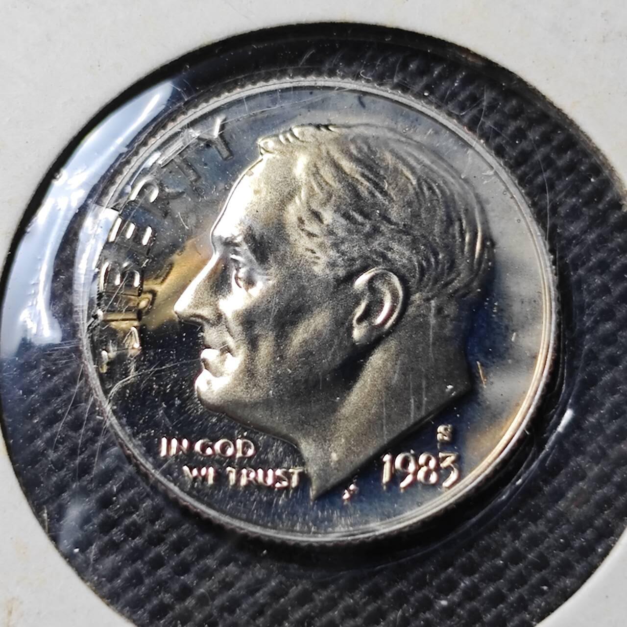 KK钱币收藏小铺  第369场  2月预留时间 周末发货  1983美国10分精制币