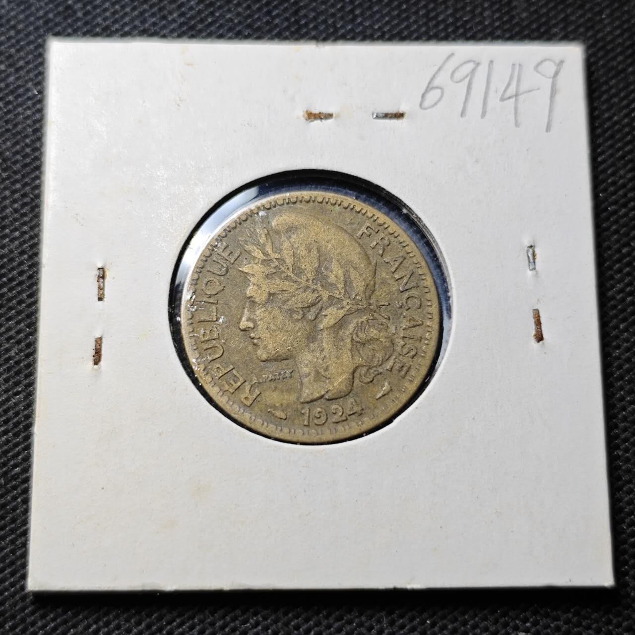 KK钱币收藏小铺  第369场  2月预留时间 周末发货  法属多哥1法郎 铜币