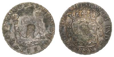 中新泰星2025年秋拍 钱币纪念章专场 - 1757年墨西哥地球双柱8R银币一枚