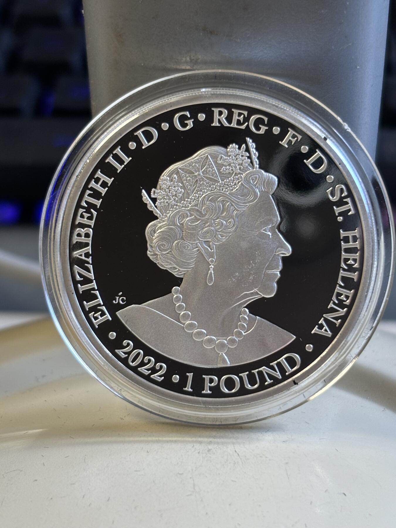 第181期拍卖 圣赫勒拿和特里斯坦达库尼亚2022年仙后1盎司银币，999银，发行1000枚