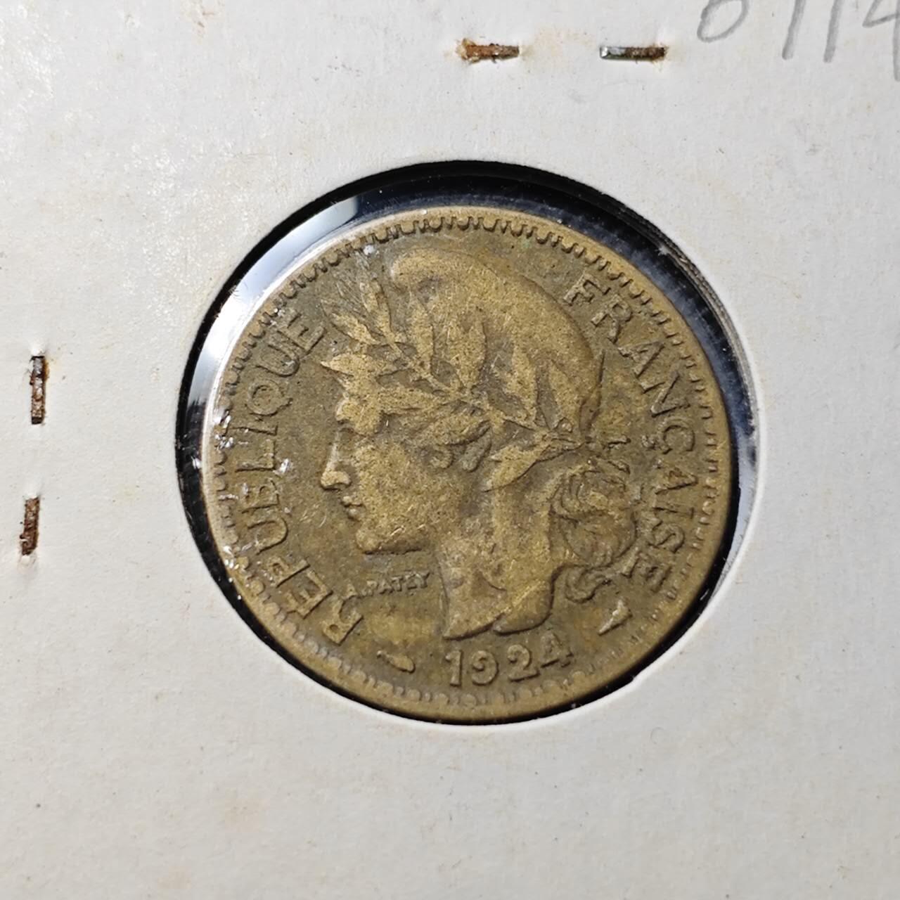 KK钱币收藏小铺  第369场  2月预留时间 周末发货  法属多哥1法郎 铜币